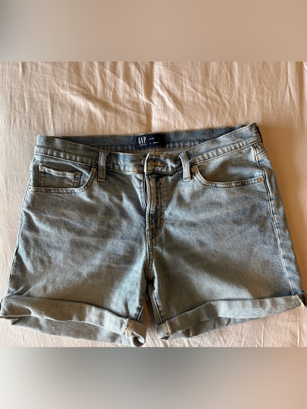 GAP Women's Light Blue Denim Cuffed Jean Shorts